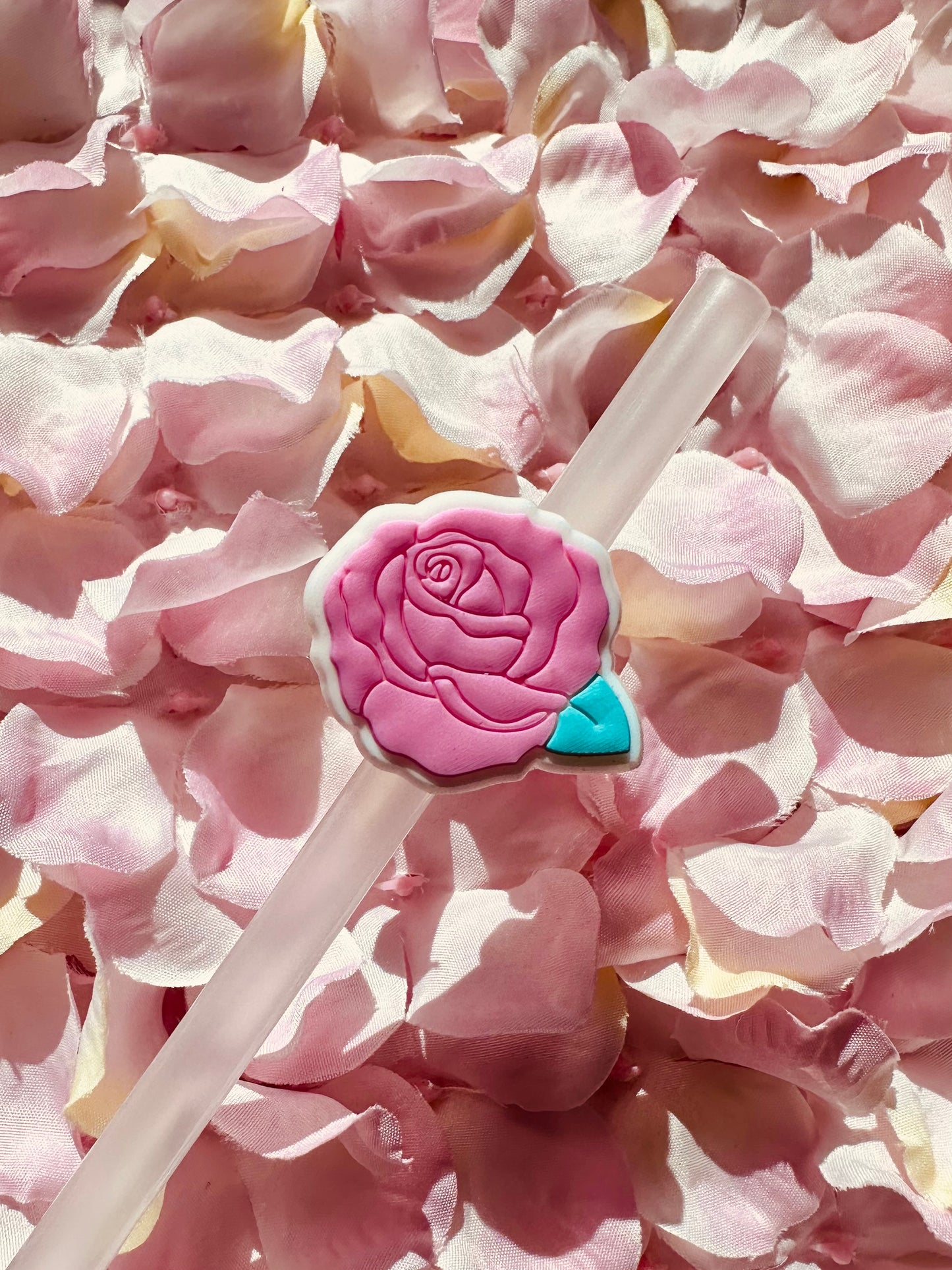 Pink Rose straw topper