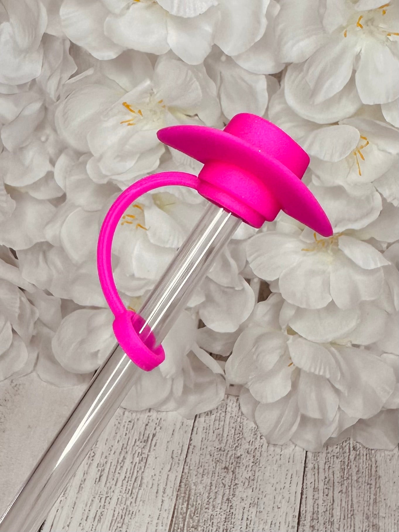 Hot pink howdy hat straw cover