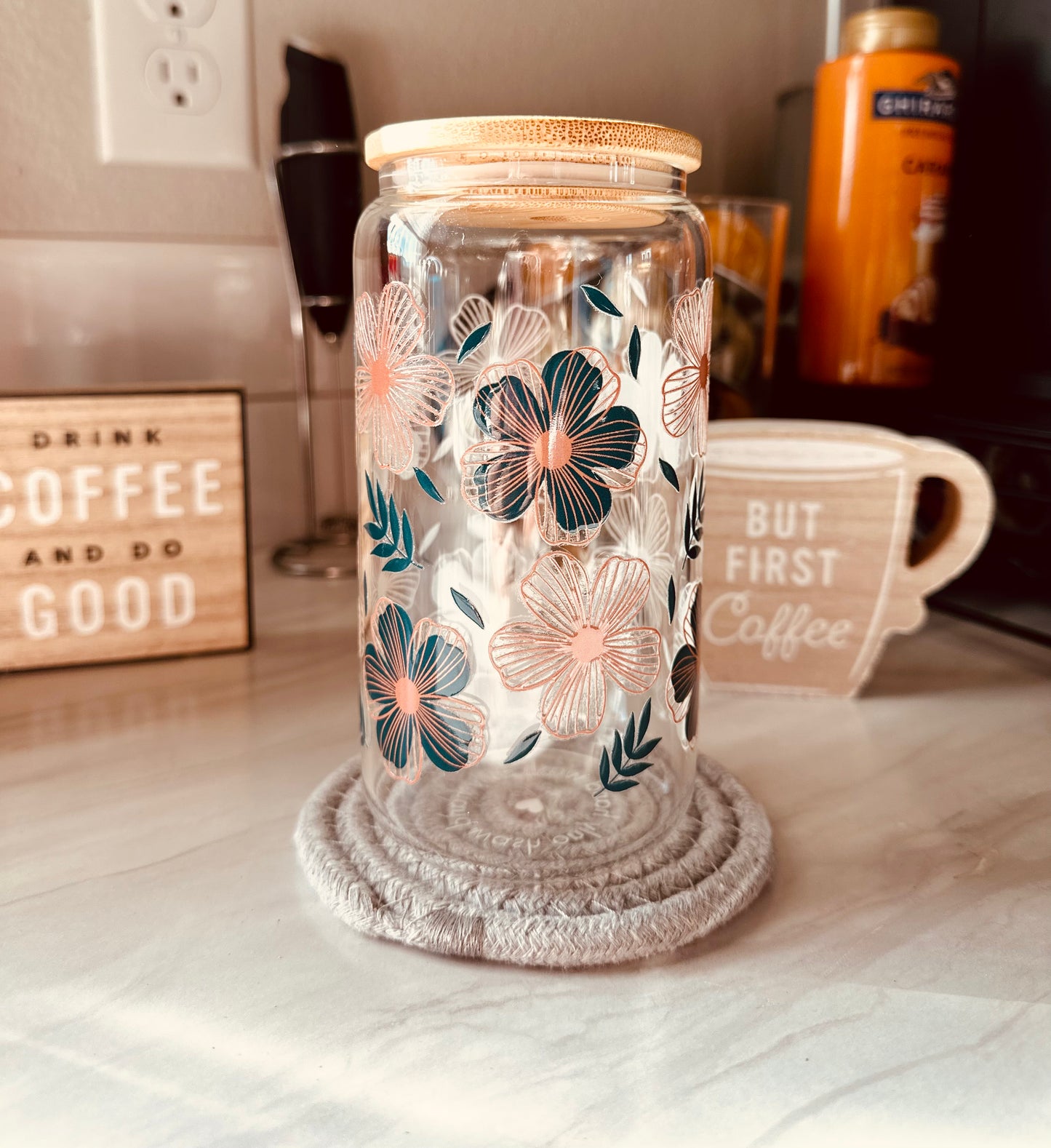 Green and Gold Flowers & Leaves