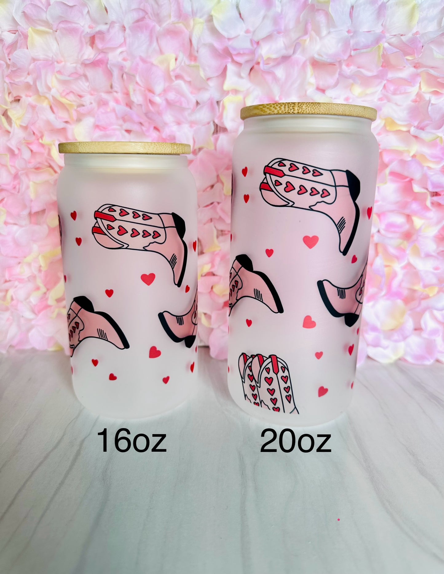 Country Love Frosted Glass Cup