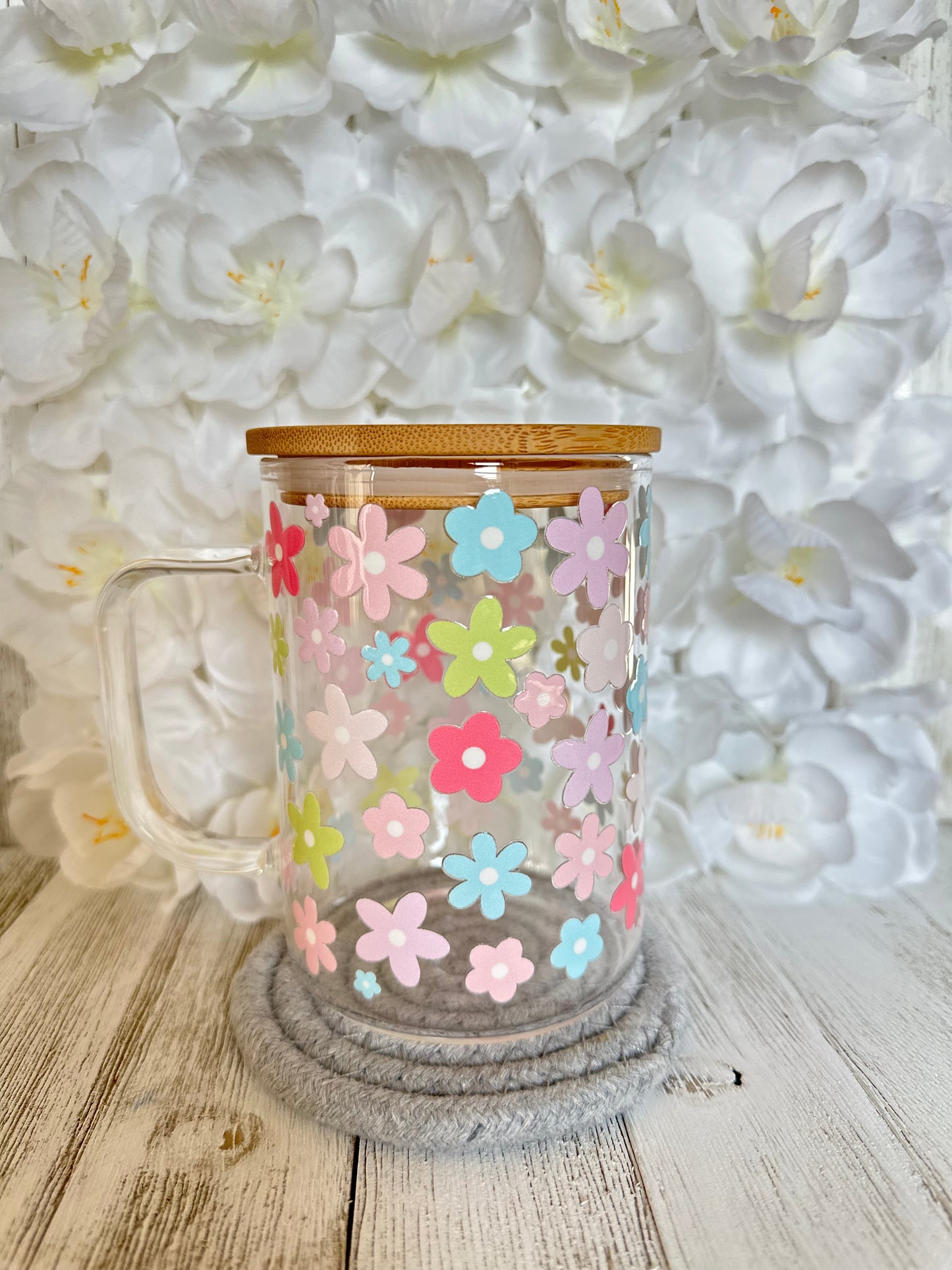 Spring Flowers Glass Mug