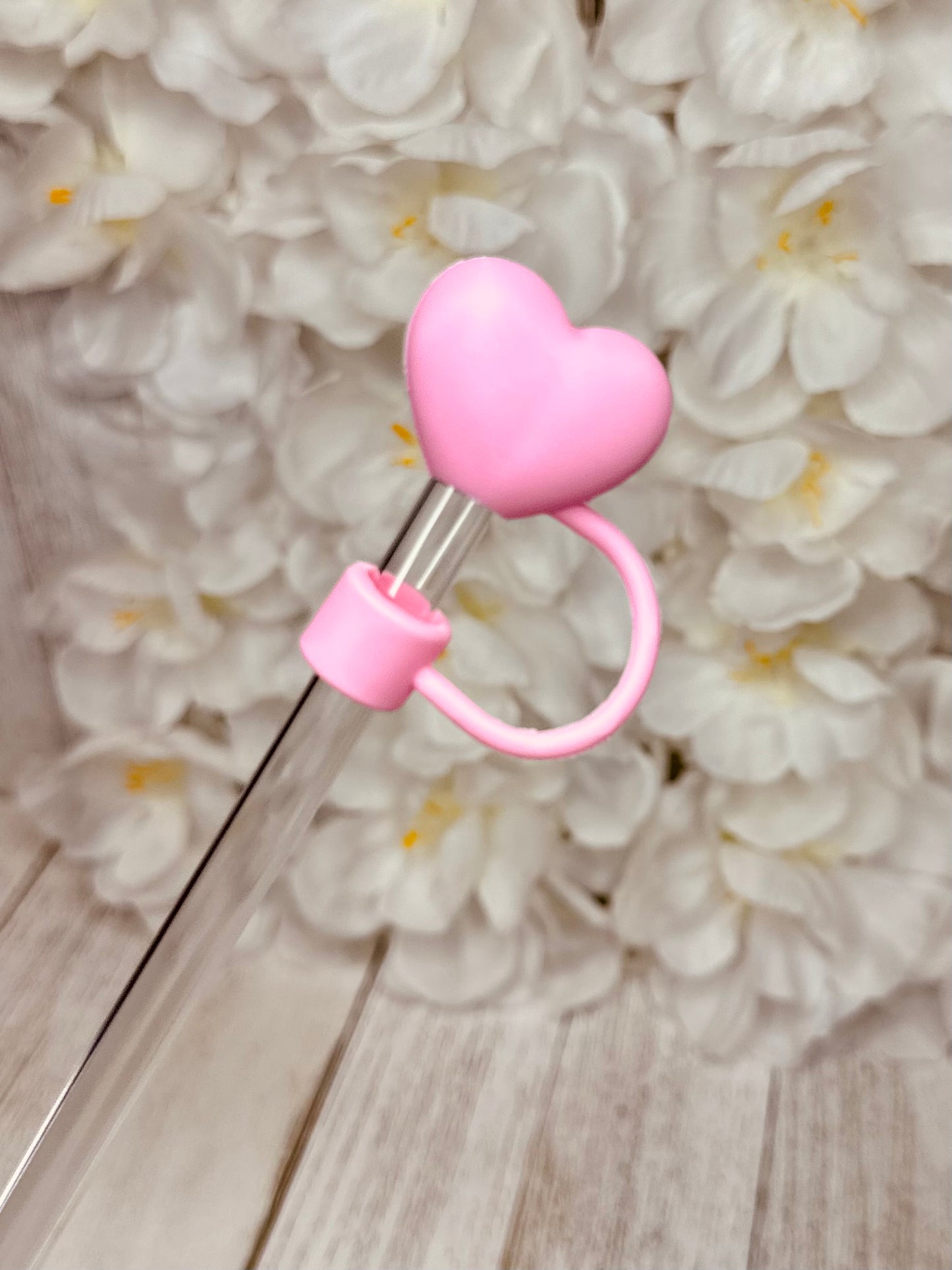 Pink Heart straw cover