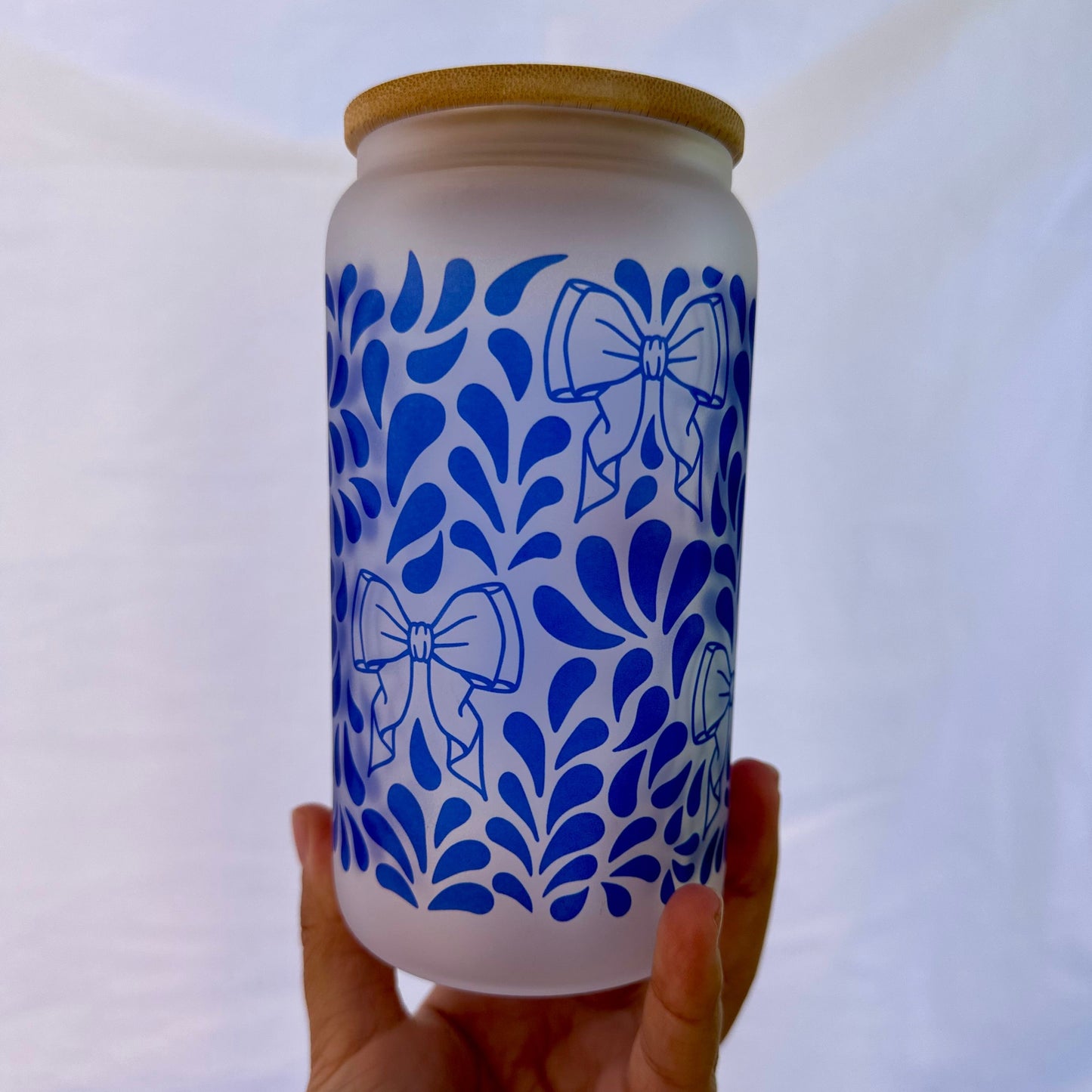 Blue Coquette Talavera Glass Cup