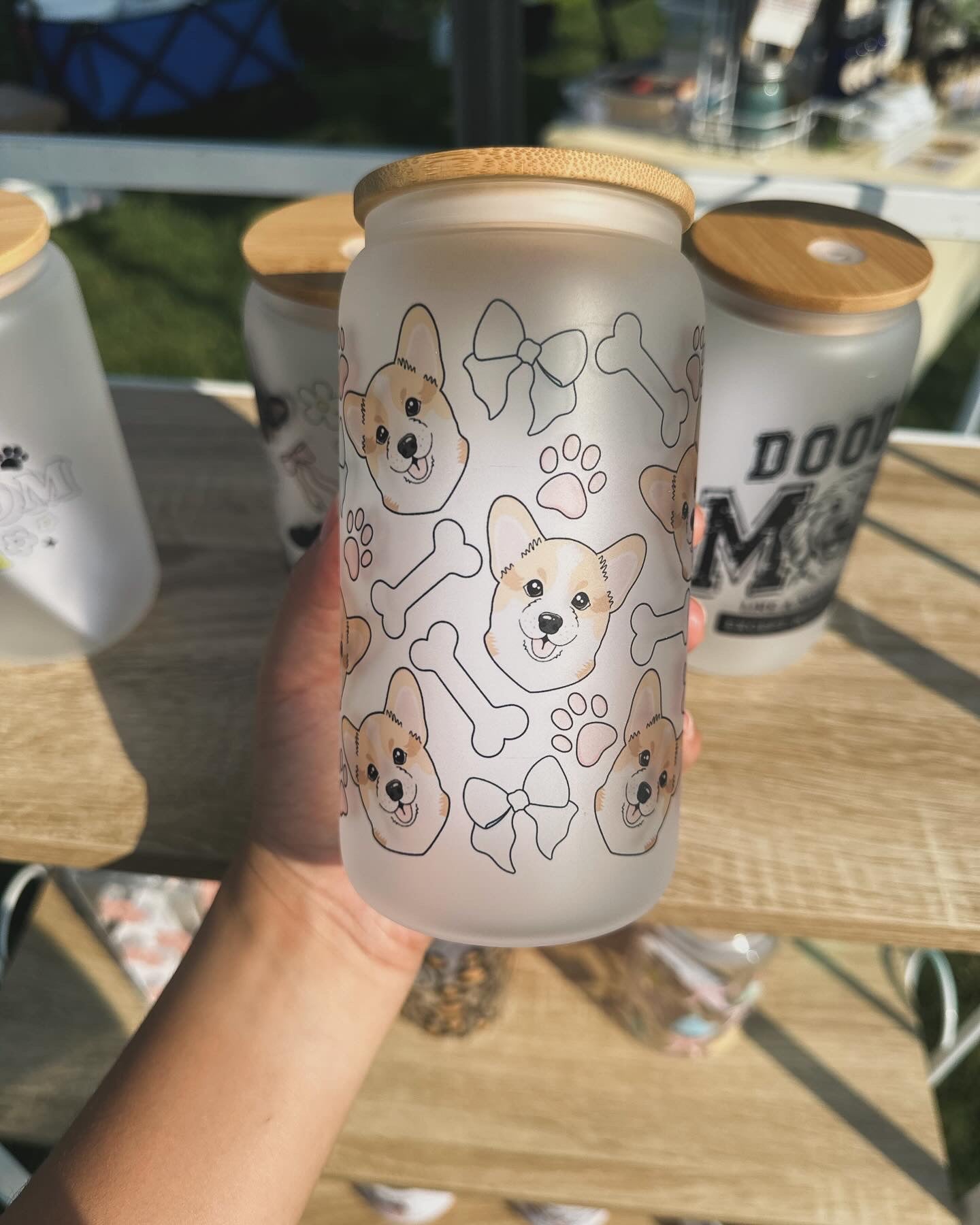 Corgi Frosted Glass Cup
