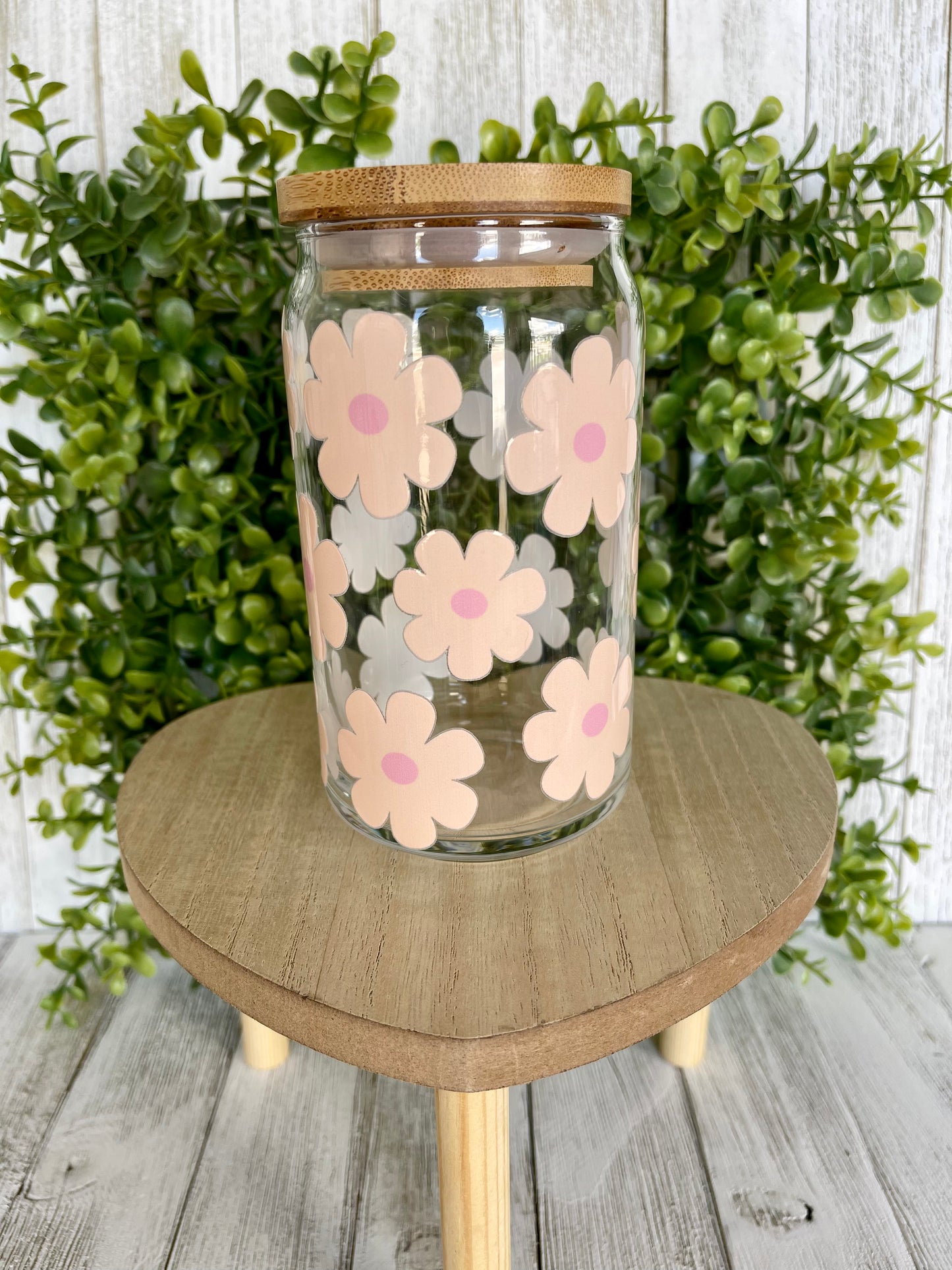 Spring Flowers Glass cup