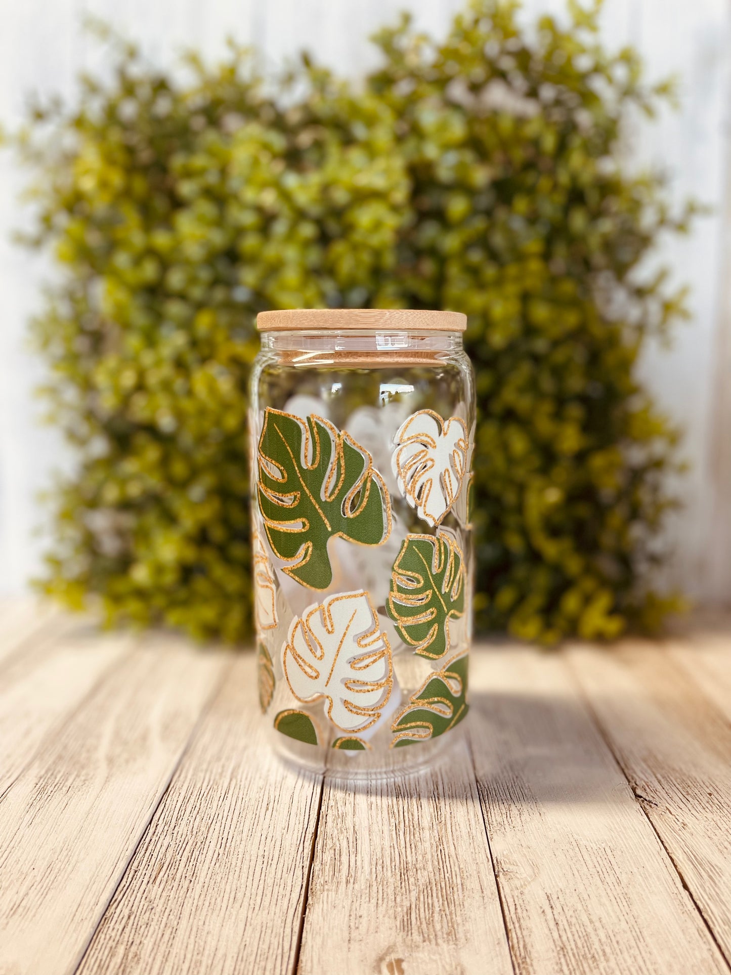 Monstera Leaf Glass Cup