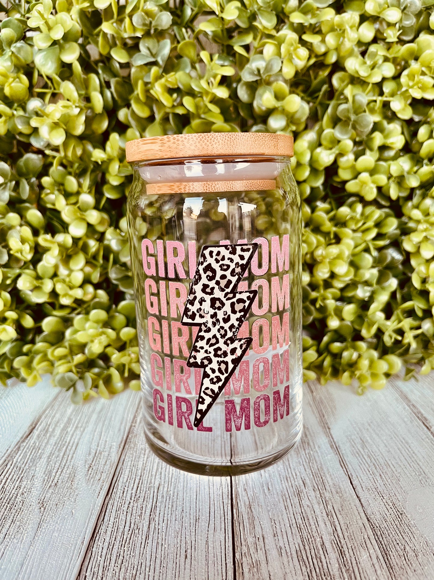 Girl mom glass cup