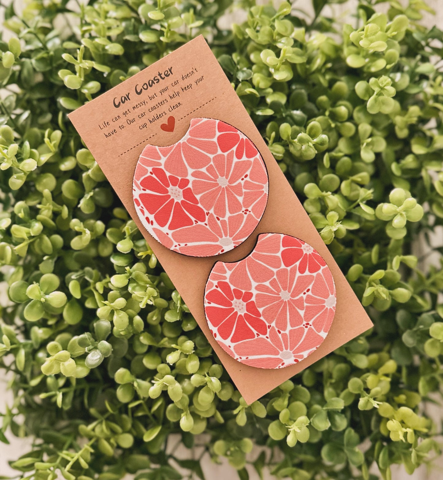 Pink Retro Floral Coasters