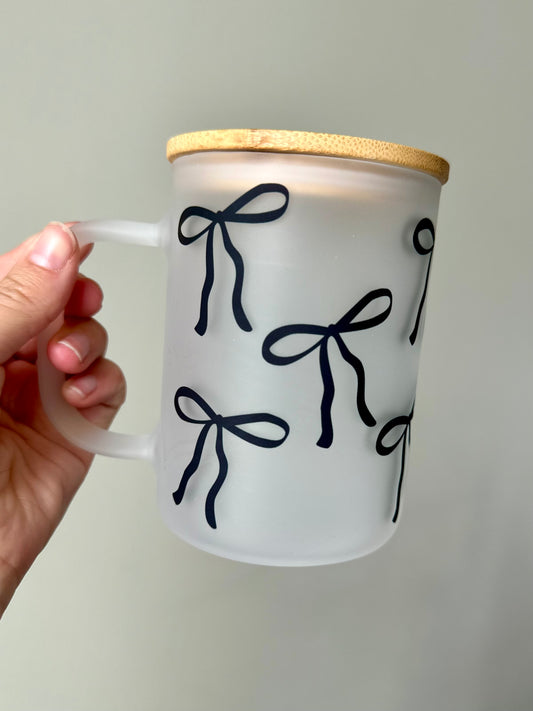 Black Bows Glass Mug