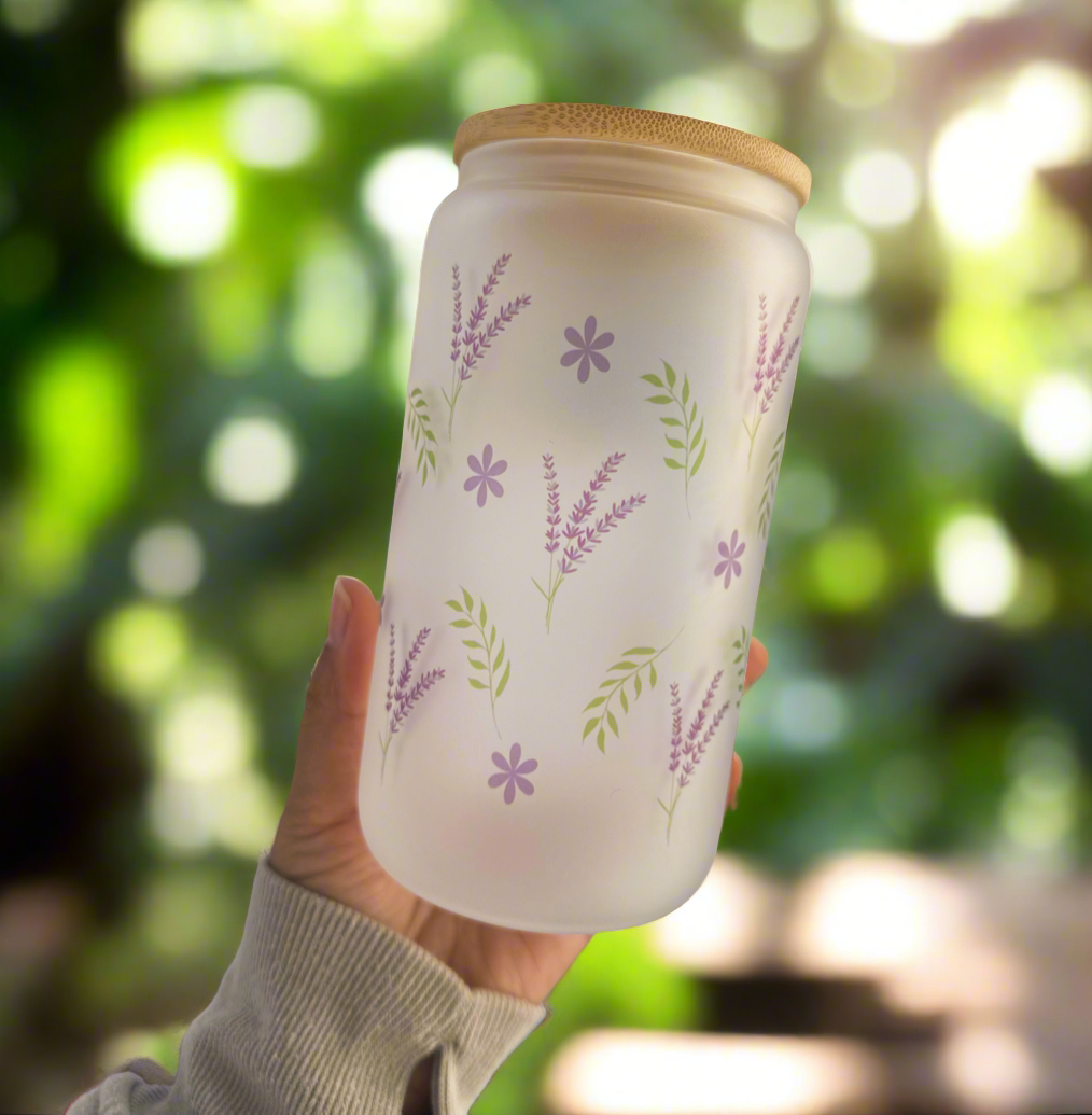 Lavender Frosted Glass Cup