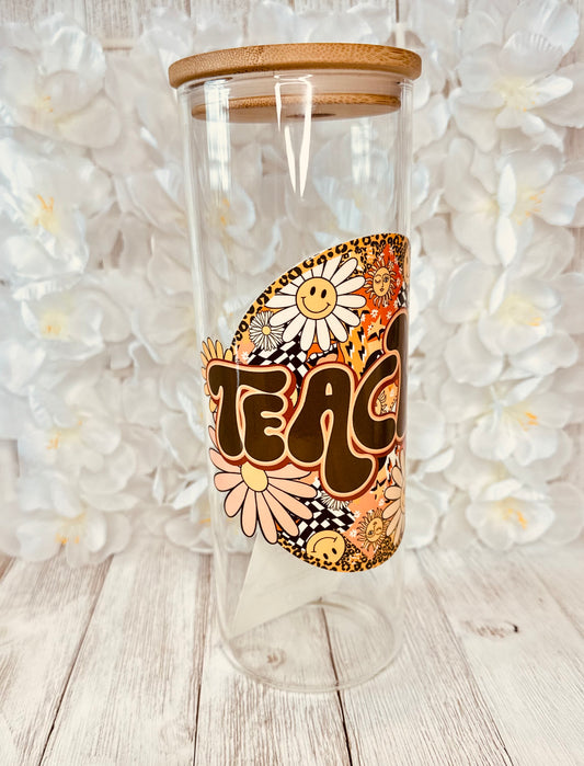 Teacher 25oz Glass Cup