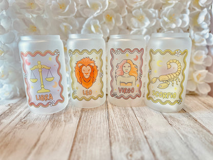 Zodiac Sign Glass Cup
