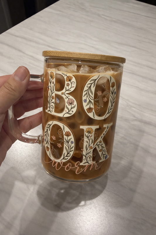 Bookworm Glass Mug