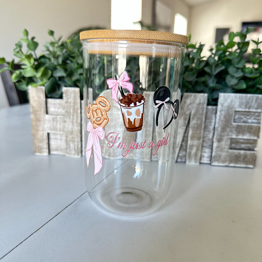 I'm Just a Girl 18oz Glass Cup