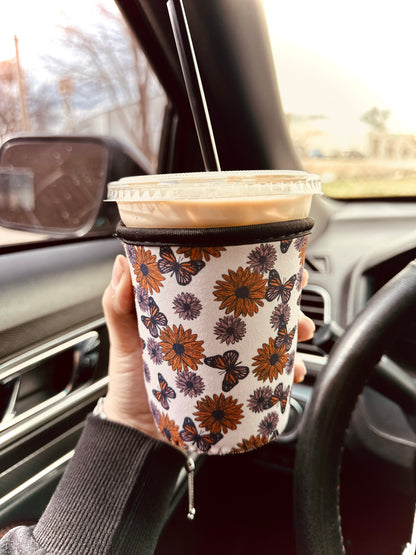 Sunflower & Butterflies cup sleeve