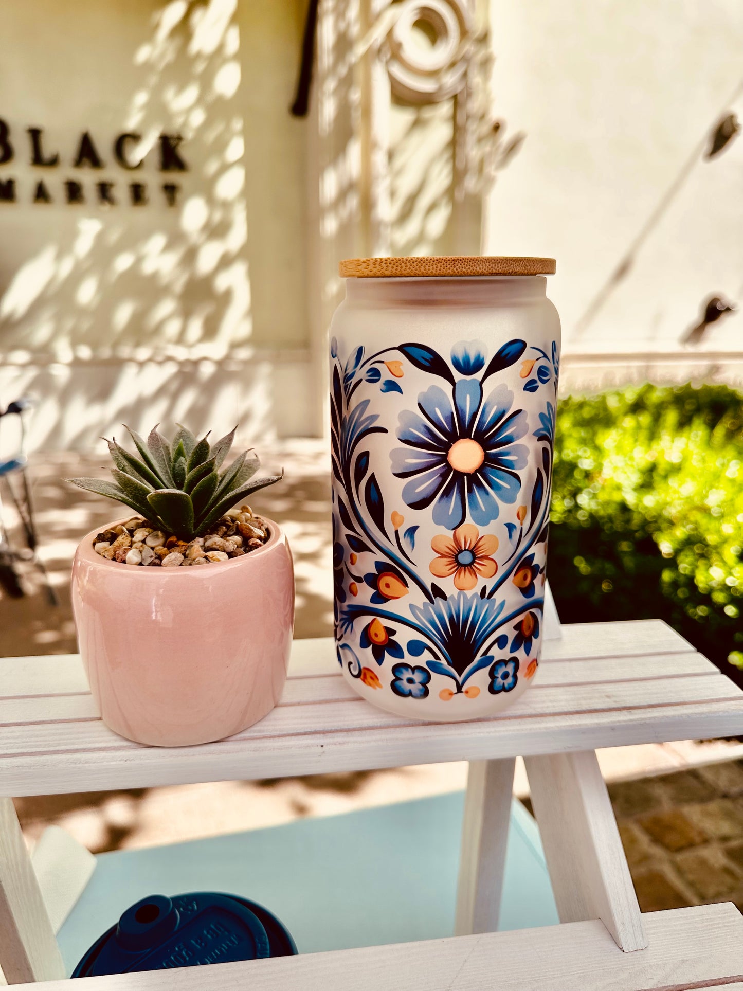 Talavera Frosted Glass Cup