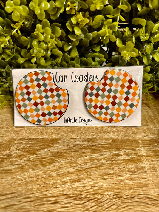 Colorful Checkered coasters