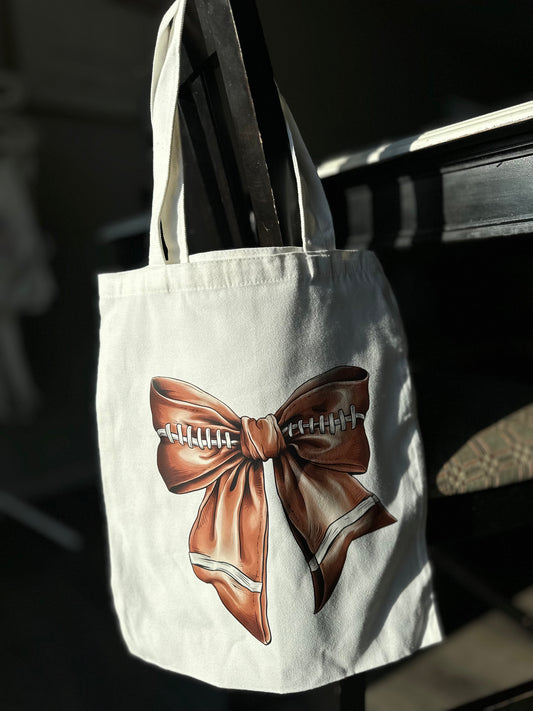 Football Bow Tote Bag